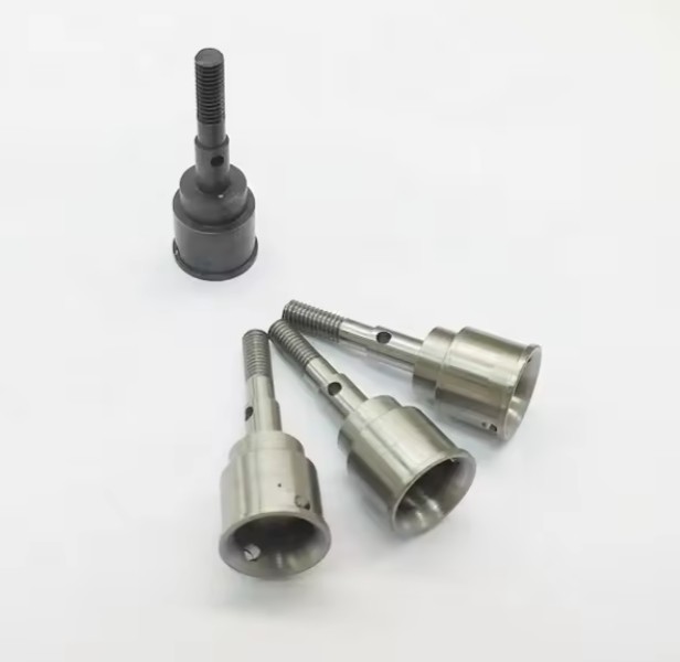 High-strength steel axle stud for automotive or aerospace applications.