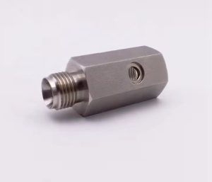 cnc-turned-motor-housing.jpg steel motor end bell or housing with mounting holes, turned and drilled on a CNC lathe.