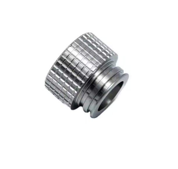 Complex component combining turned and milled features, made possible by advanced CNC mill-turn capabilities.