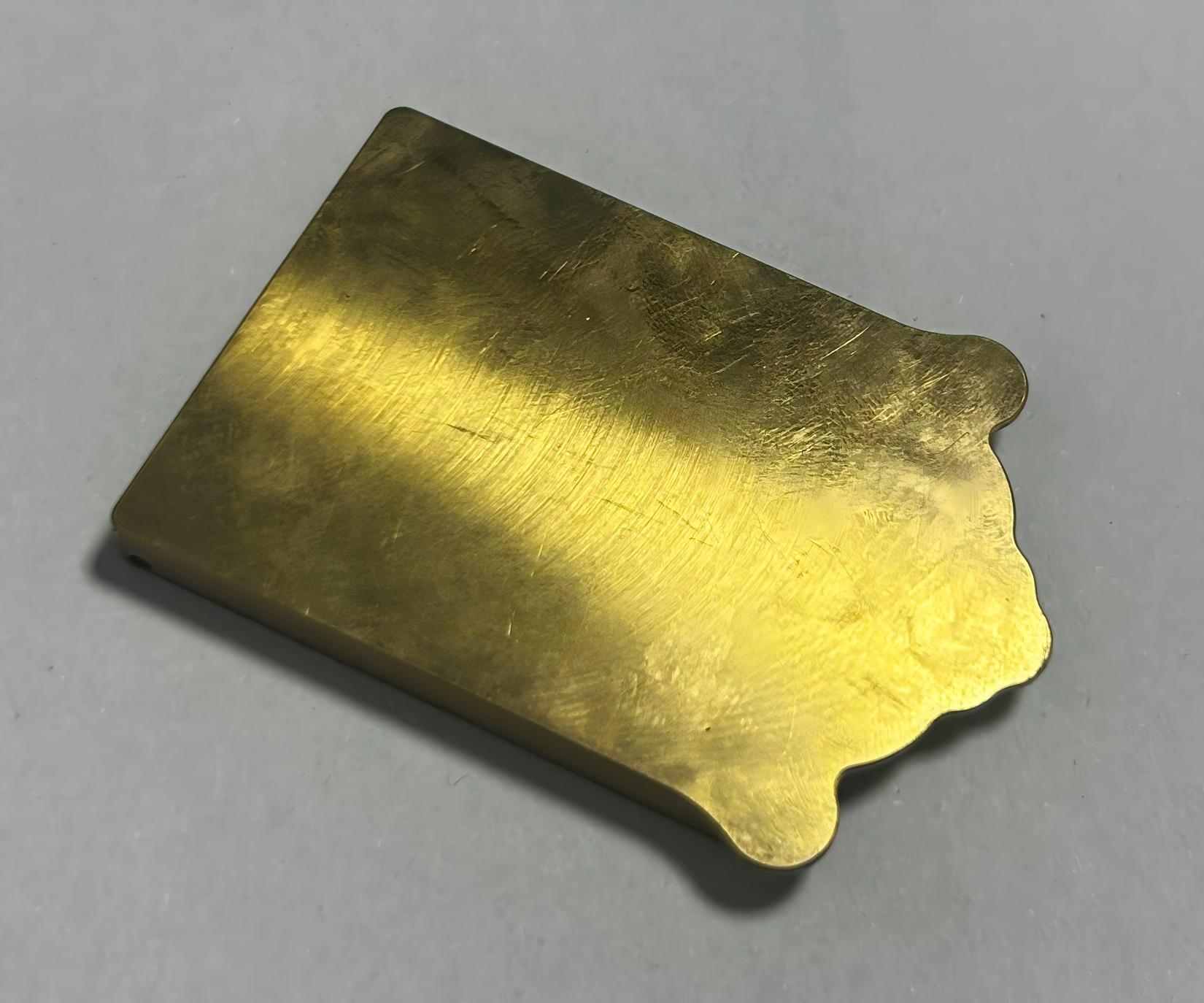 Flat copper conductive plate or ground plane, CNC milled to exact dimensions for electrical distribution.