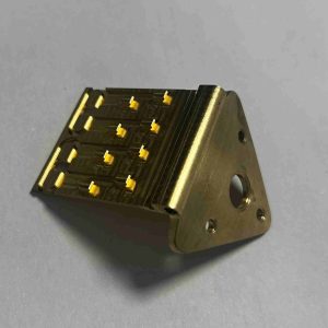 Complex CNC machined copper structural bracket, offering excellent electrical conductivity and mechanical strength for custom assemblies.