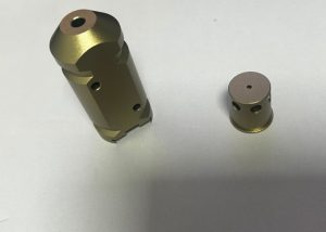 Precision CNC turned copper threaded pillar, ideal for creating robust electrical connections and stackable assemblies in electronics.
