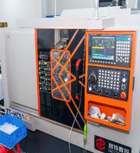 Our CNC machining center producing a high-tolerance mold base with superior surface finish.