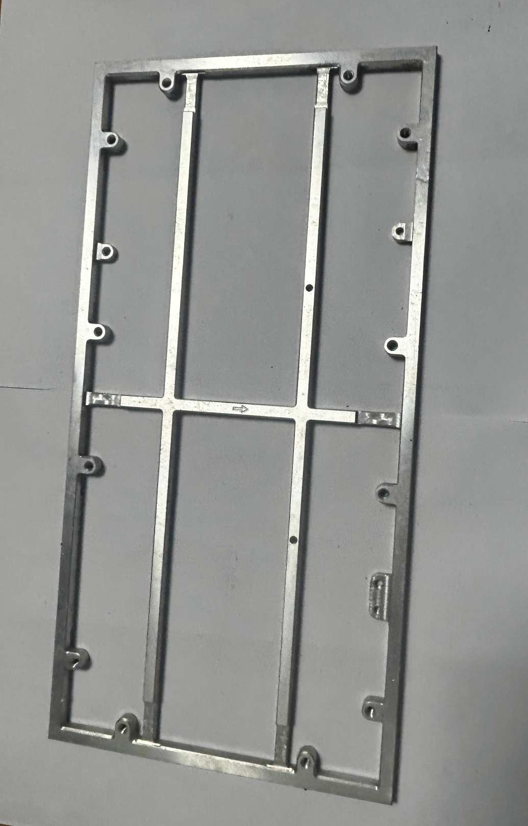 Large CNC machined aluminum automotive mounting frame, custom aluminum auto equipment fixture base plate, precision aluminum structural component