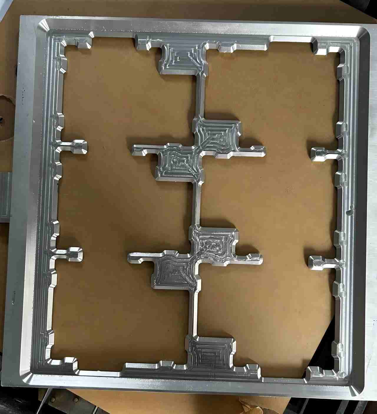 Large CNC machined aluminum automotive fixture frame, custom aluminum mold for car modification parts, precision aluminum automotive tooling