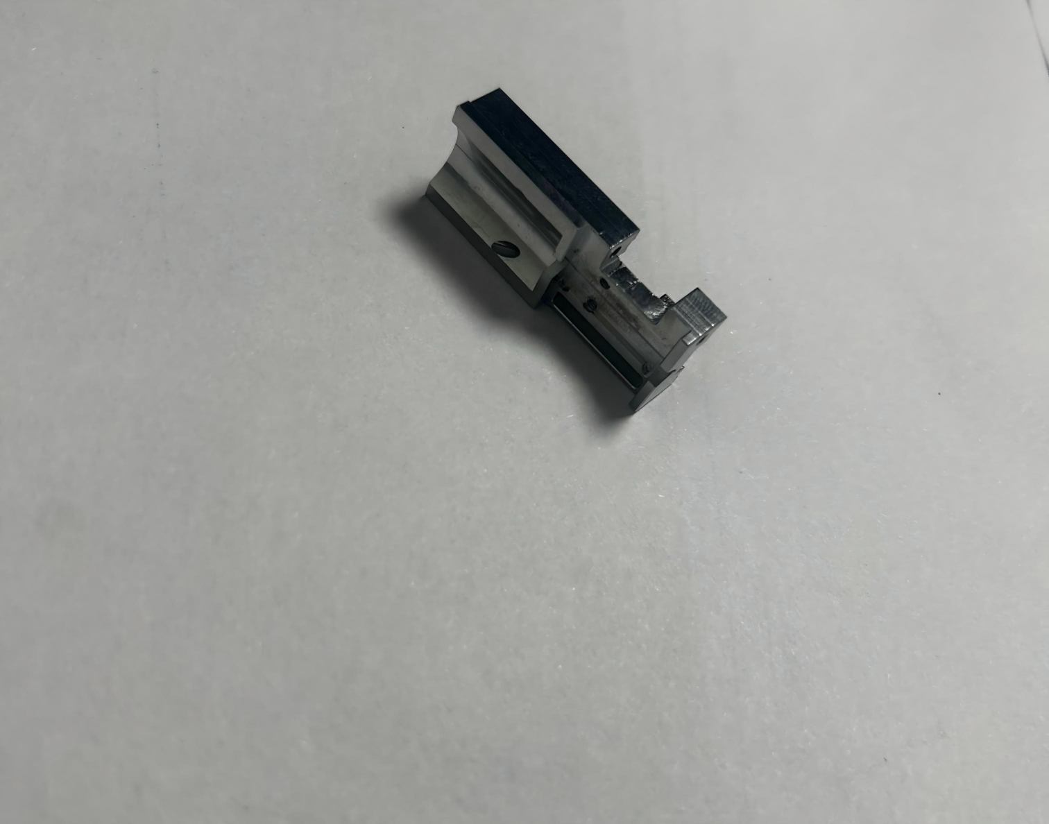 Precision CNC machined metal automotive slider fixture, custom steel/aluminum car structural component, machined automotive tooling part
