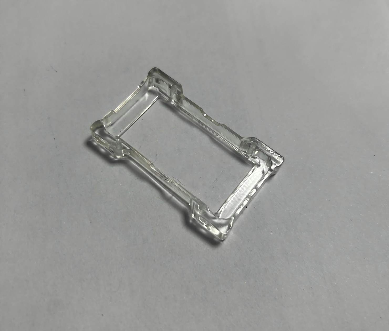 Custom CNC machined transparent acrylic rectangular frame, clear plastic electronic component, precision acrylic part for equipment housing